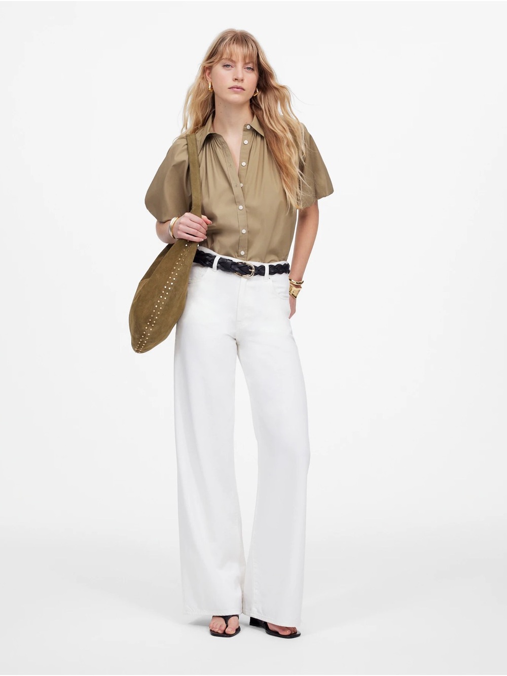 Madewell Superwide-Leg Airy Jeans in Tile White Size 26